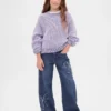 Vaqueros de corte ancho y talle bajo para niños