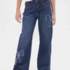 Vaqueros de corte ancho y talle bajo para niños