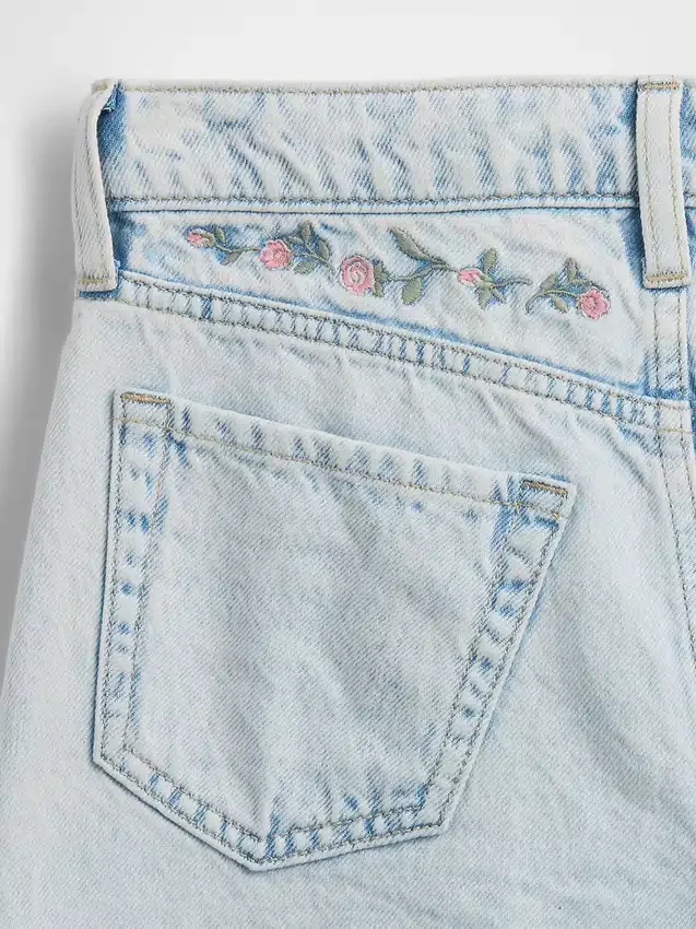Vaqueros de corte ancho y talle bajo para niños