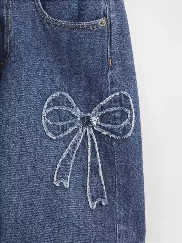 Vaqueros de corte ancho y talle bajo para niños