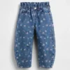 Vaqueros de estampado floral y diseño de herradura para bebés y niños