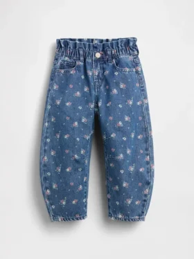 Vaqueros de estampado floral y diseño de herradura para bebés y niños