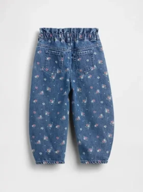 Vaqueros de estampado floral y diseño de herradura para bebés y niños