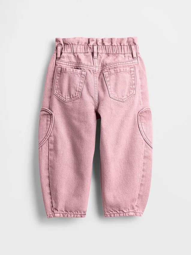 Vaqueros de mezclilla con bolsillo en forma de corazón y diseño de herradura para bebés y niños pequeños