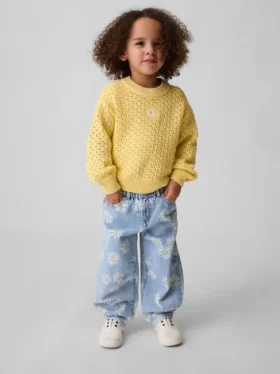 Vaqueros de mezclilla Daisy Horseshoe para bebés y niños pequeños