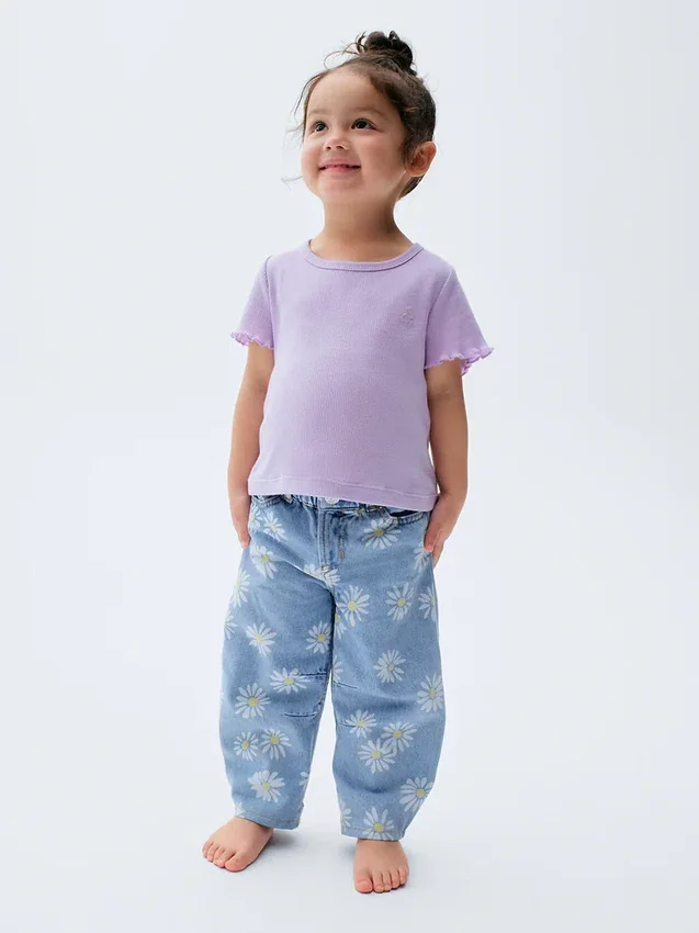 Vaqueros de mezclilla Daisy Horseshoe para bebés y niños pequeños