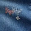 Vaqueros de mezclilla holgados de talle bajo con bordados para niños