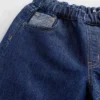 Vaqueros de mezclilla holgados de talle bajo con efecto metalizado para niños