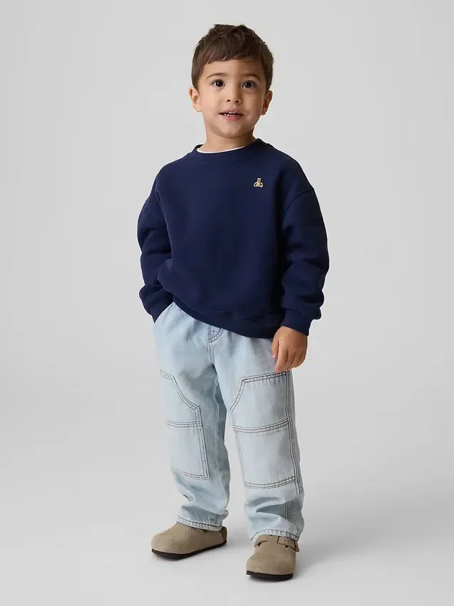 Vaqueros de mezclilla holgados estilo carpintero para bebés y niños