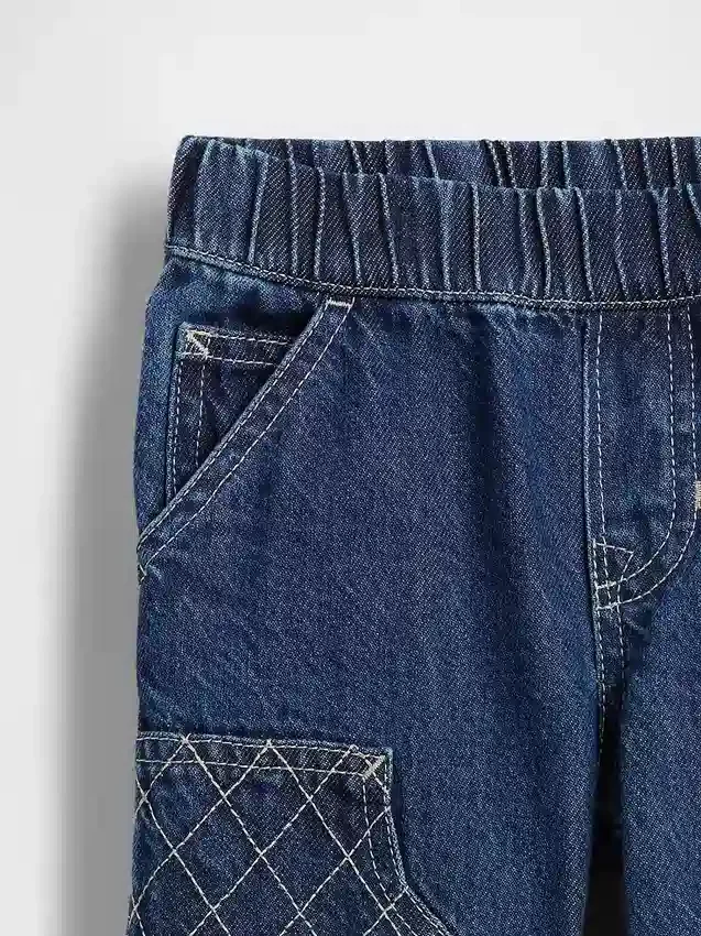 Vaqueros de mezclilla holgados estilo carpintero para bebés y niños