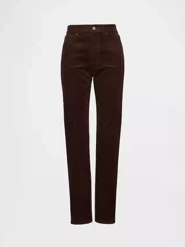 Vaqueros de pana de talle alto estilo años 90, corte recto y ajustado