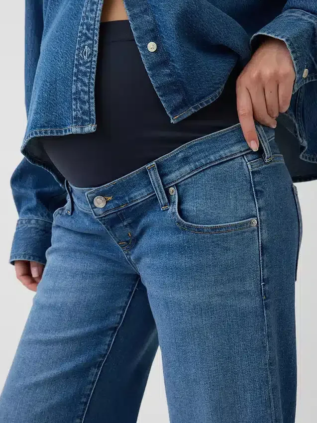 Vaqueros de premamá de corte ancho con panel completo