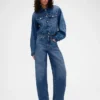 Vaqueros de talle alto con corte arqueado de GAP × Victoria Beckham
