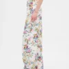 Vaqueros de talle alto con corte recto y estampado floral