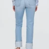Vaqueros de talle alto, con dobladillo, estilo recto y ajustado de los 90