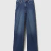 Vaqueros de talle alto, corte curvilíneo y pierna ancha