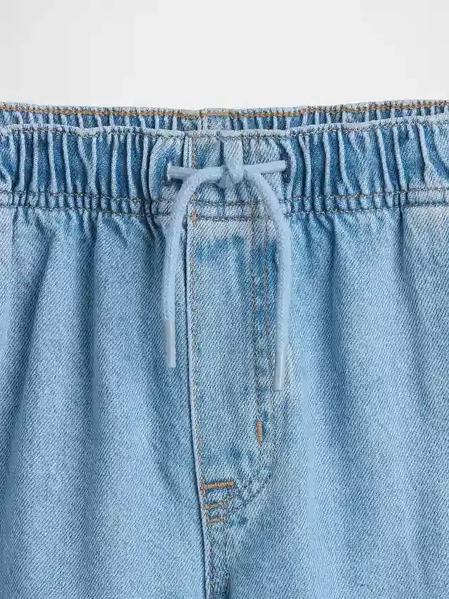 Vaqueros de talle alto para niños, de corte ancho y largo hasta el tobillo