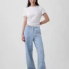 Vaqueros de talle bajo, ultrasuaves, holgados y a la moda de los 90 con rayas