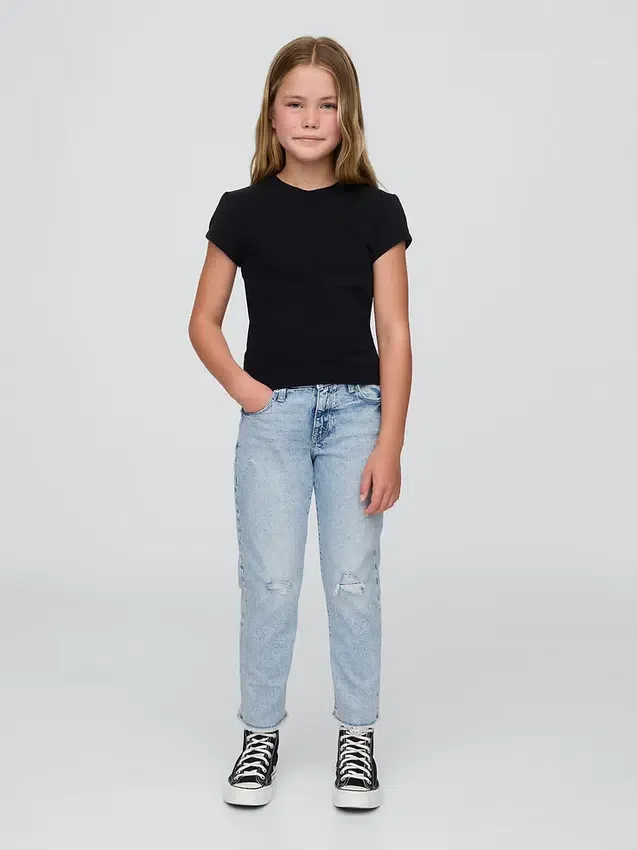 Vaqueros de talle medio estilo «girlfriend» para niñas