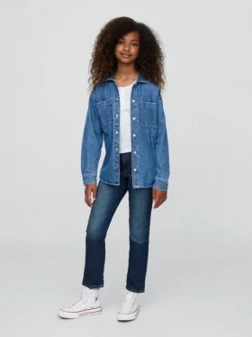 Vaqueros de talle medio estilo «girlfriend» para niñas