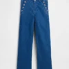 Vaqueros de tiro alto con pinzas y pierna ancha GAP × Hfr de Atelier Ndigo