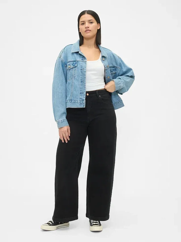 Vaqueros de tiro extra alto y pierna ancha