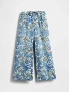 Vaqueros holgados con estampado floral para niños