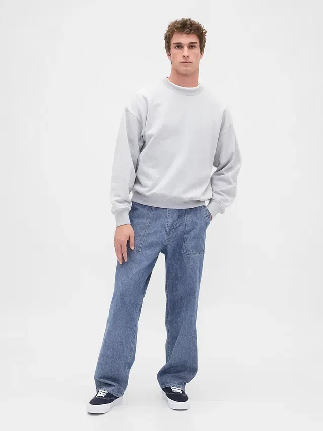 Vaqueros holgados de chambray de peso pesado