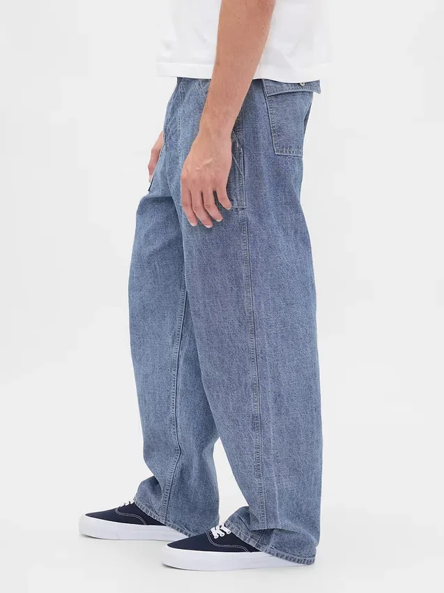 Vaqueros holgados de chambray de peso pesado