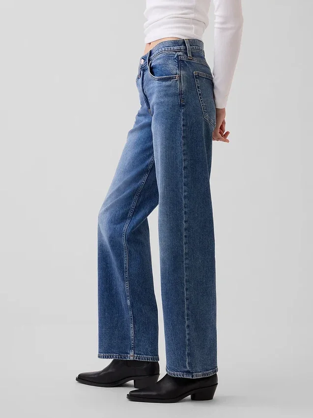 Vaqueros holgados de talle bajo estilo de los 90