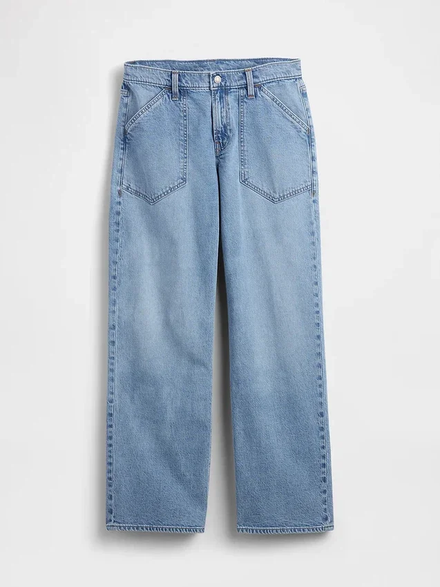 Vaqueros holgados de talle bajo estilo de los 90