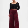 Vaqueros holgados de talle medio con estampado floral