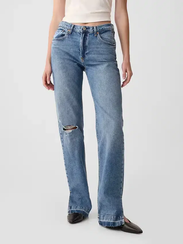 Vaqueros holgados de talle medio estilo de los 90