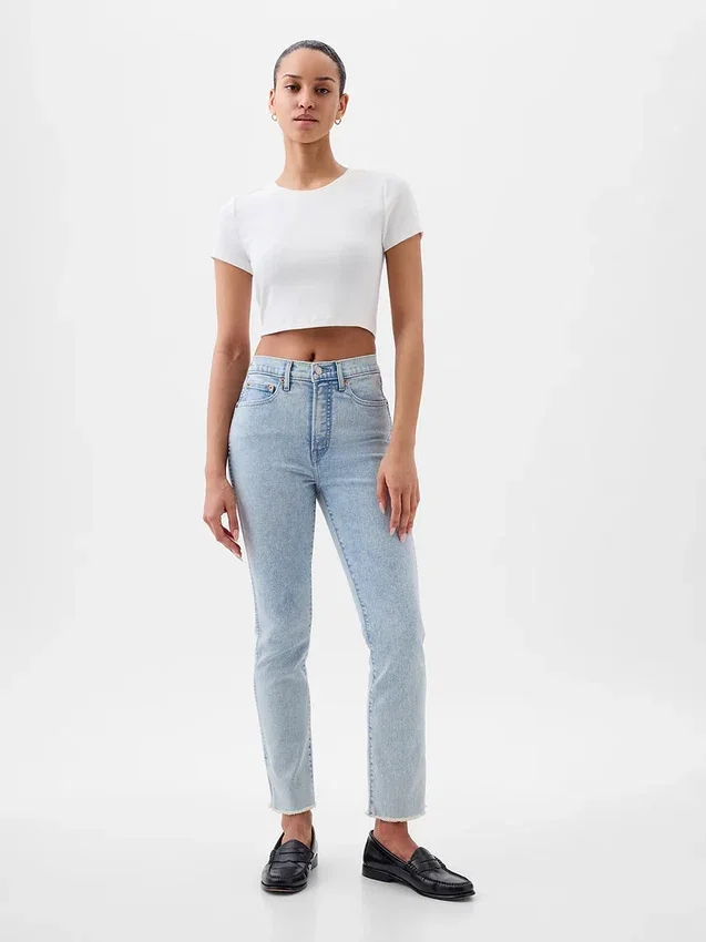 Vaqueros slim vintage de talle alto