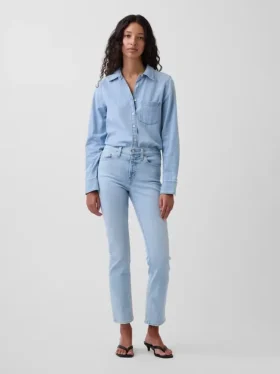 Vaqueros slim vintage de talle medio