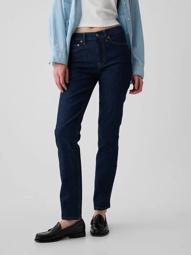 Vaqueros slim vintage de talle medio