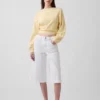Vaqueros tipo culotte de mezclilla de talle alto