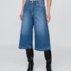 Vaqueros tipo culotte de mezclilla de talle alto