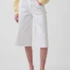 Vaqueros tipo culotte de mezclilla de talle alto