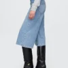 Vaqueros tipo culotte de mezclilla de talle alto