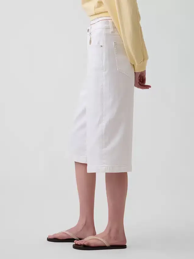 Vaqueros tipo culotte de mezclilla de talle alto