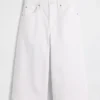 Vaqueros tipo culotte de mezclilla de talle alto