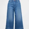 Vaqueros tipo culotte de mezclilla de talle alto