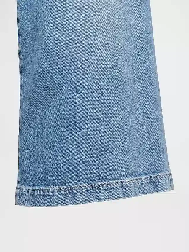 Vaqueros tipo culotte de mezclilla de talle alto