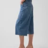 Vaqueros tipo culotte de talle alto con cinturón