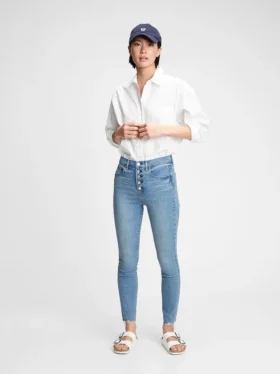 Vaqueros true skinny de talle alto con bolsillos secretos que alisan la silueta