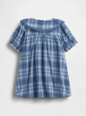 Vestido a cuadros con cuello para bebé