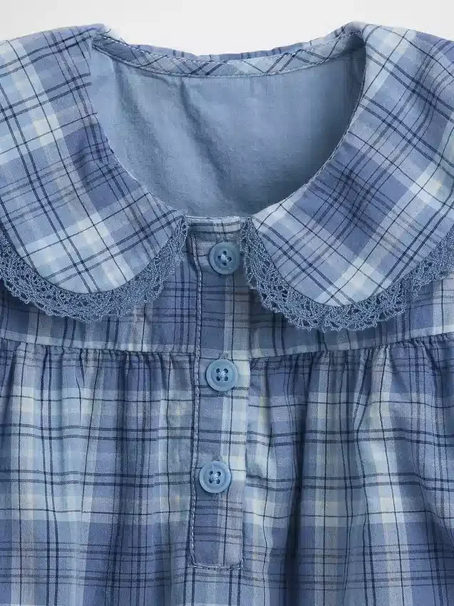 Vestido a cuadros con cuello para bebé