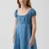 Vestido babydoll de mezclilla para niños