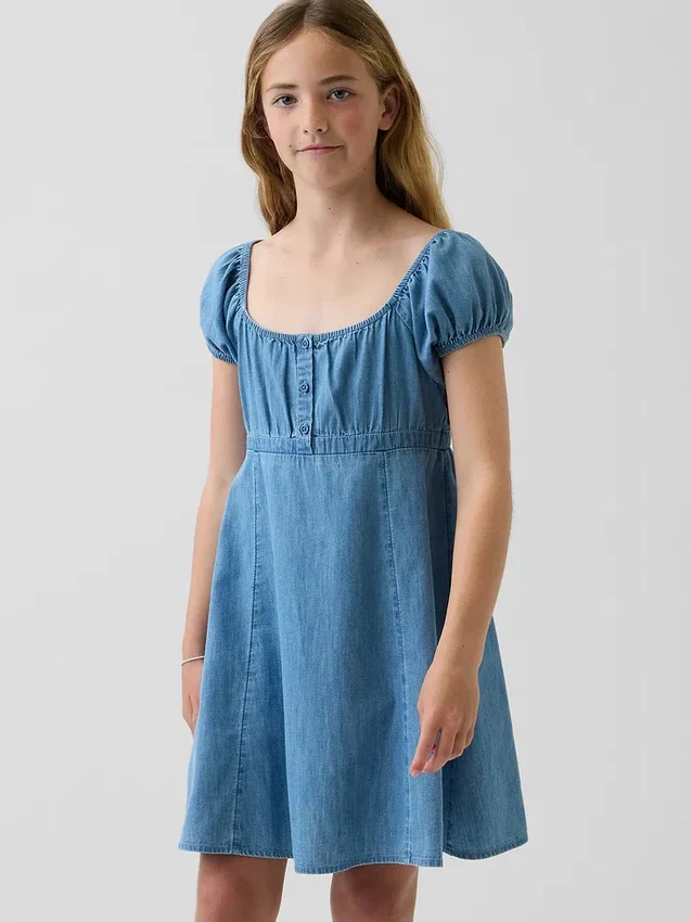 Vestido babydoll de mezclilla para niños